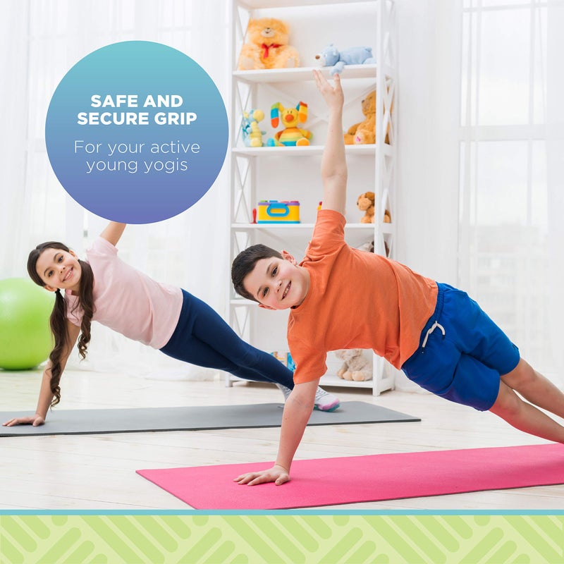 Bean Products 60â€x24â€ Non Slip Yoga Mat for Exercise - 3mm Thick Comfortable Workout Floor Mat for Kids - Eco Friendly Foldable Yoga Mat for Yoga, Pilates, Gym and Stretching, Blue Panda - Image 5